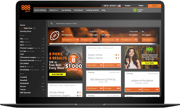 888Sport Betting Website NJ