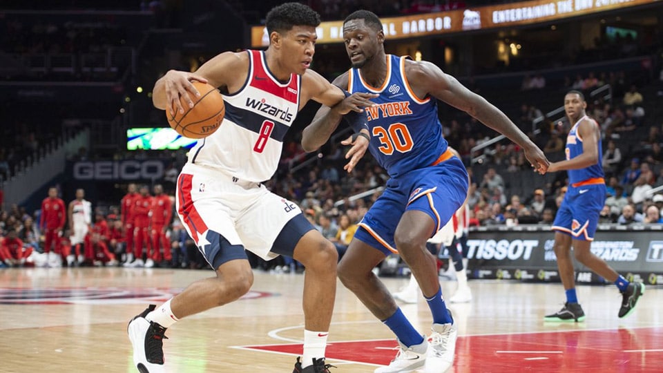 The New York Knicks host the Washington Wizards in this Eastern Conference showdown for teams chasing after a playoff spot.