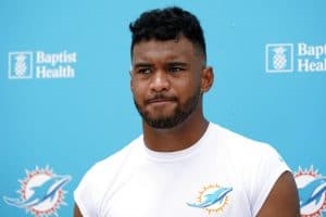 Media by Associated Press - Miami Dolphins quarterback Tua Tagovailoa speaks to the news media at the NFL football team's practice facility, Thursday, June 2, 2022, in Miami Gardens, Fla. (AP Photo/Lynne Sladky)