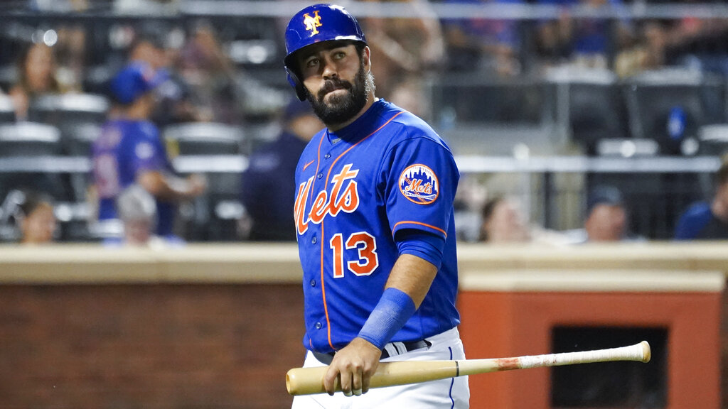 Media by Associated Press - New York Mets' Luis Guillorme during the fifth inning of a baseball game against the Washington Nationals, Tuesday, May 31, 2022, in New York. (AP Photo/Mary Altaffer)