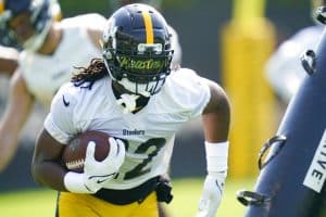 Media by Associated Press - Pittsburgh Steelers running back Najee Harris goes through drills during an NFL football practice, Tuesday, May 31, 2022, in Pittsburgh. (AP Photo/Keith Srakocic)