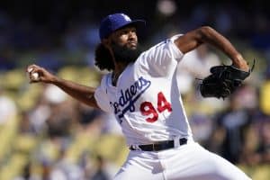 Media by Associated Press - Los Angeles Dodgers relief pitcher Andre Jackson throws to a Colorado Rockies batter during the seventh inning of a baseball game Sunday, Oct. 2, 2022, in Los Angeles. (AP Photo/Marcio Jose Sanchez)