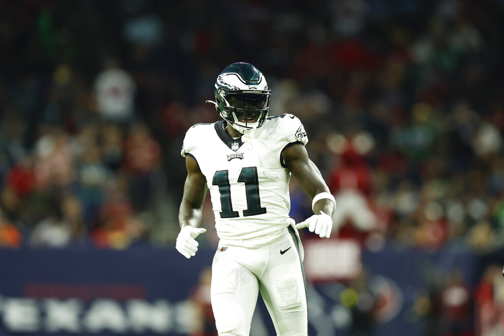 Media by Associated Press - Philadelphia Eagles wide receiver A.J. Brown (11) runs a pass route during an NFL Football game against the Houston Texans on Thursday, November 3, 2022, in Houston. (AP Photo/Matt Patterson)