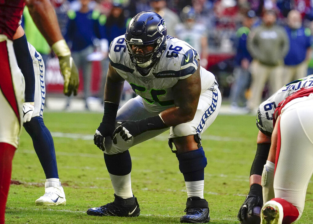 Media by Associated Press - Seattle Seahawks' Gabe Jackson (66) during the first half of an NFL football game against the Arizona Cardinals, Sunday, Nov. 6, 2022, in Glendale, Ariz. (AP Photo/Darryl Webb)