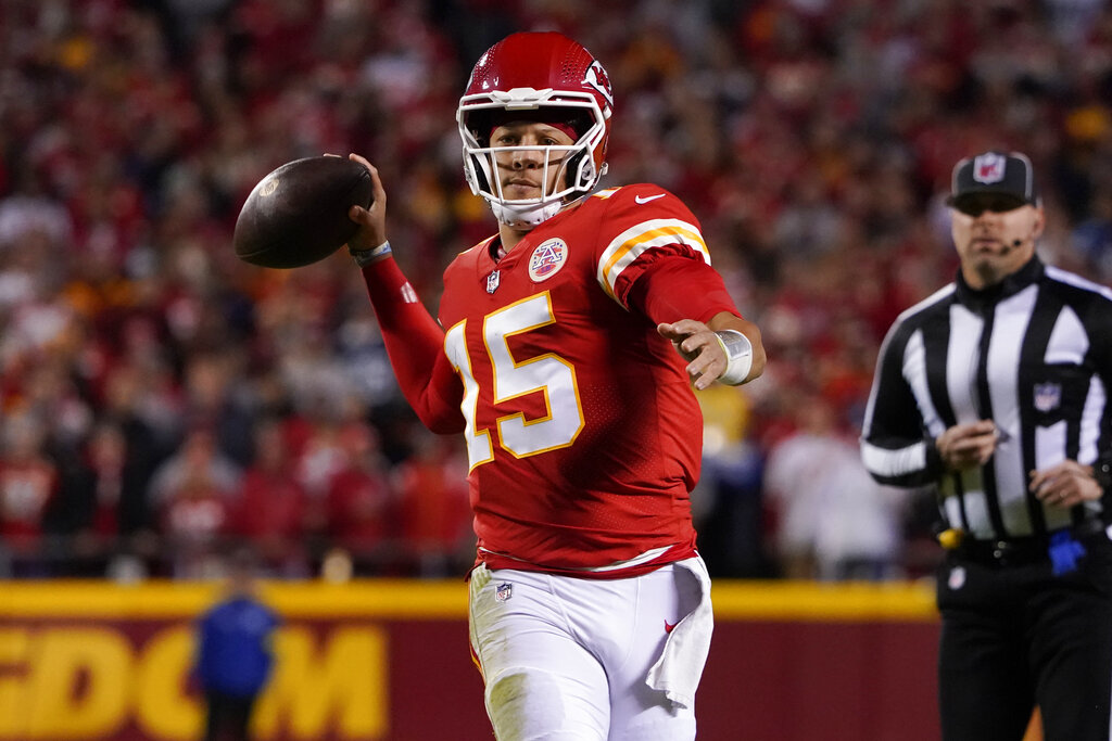 Media by Associated Press - Kansas City Chiefs quarterback Patrick Mahomes passes against the Tennessee Titans during an NFL football game Sunday, Nov. 6, 2022, in Kansas City, Mo. (AP Photo/Ed Zurga)