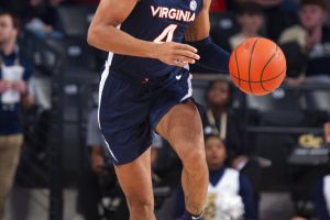 Virginia guard Armaan Franklin dribbles up court in the first half of an NCAA college basketball game against Georgia Tech, Saturday, Dec. 31, 2022, in Atlanta. (AP Photo/Hakim Wright Sr.) - Media by Associated Press