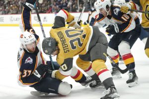 Media by Associated Press - Colorado Avalanche left wing J.T. Compher (37) and Vegas Golden Knights center Chandler Stephenson (20) in the third period of an NHL hockey game Monday, Jan. 2, 2023, in Denver. (AP Photo/David Zalubowski)