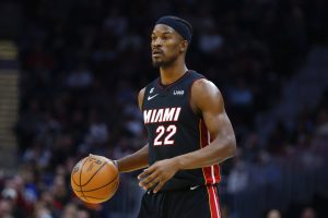 Media by Associated Press - Miami Heat forward Jimmy Butler plays against the Cleveland Cavaliers during the second half of an NBA basketball game, Tuesday, Jan. 31, 2023, in Cleveland. (AP Photo/Ron Schwane)