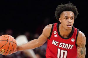 Media by Associated Press - North Carolina State Wolfpack guard Breon Pass (10), during NCAA men's basketball ACC tournament game against North Carolina State Wolfpack Clemson Tigers, Tuesday March 8, 2022, in New York. (AP Photo/John Minchillo)