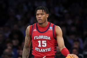 Media by Associated Press - Florida Atlantic's Alijah Martin during the first half in an Elite 8 college basketball game against the Kansas State in the NCAA Tournament's East Region final Saturday, March 25, 2023, in New York. Florida Atlantic won 79-76. (AP Photo/Frank Franklin II)